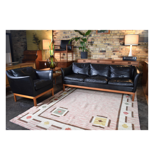 Danish Leather Sofa and Chair