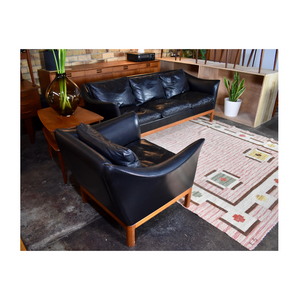 Danish Leather Sofa and Chair
