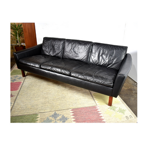 Danish Black Leather sofa
