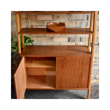Load image into Gallery viewer, Freestanding Shelving unit in Teak and Oak.
