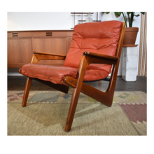 Load image into Gallery viewer, Norwegian Red Leather Armchairs
