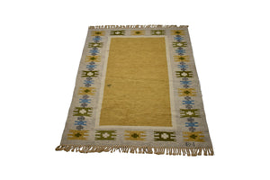 Vintage Flat weave hand woven gallery carpet