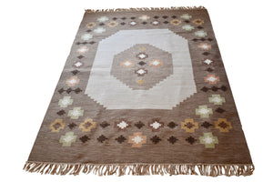Flat weave Vintage hand woven carpet