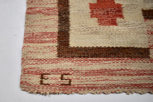 Flat weave  carpet signed - ES