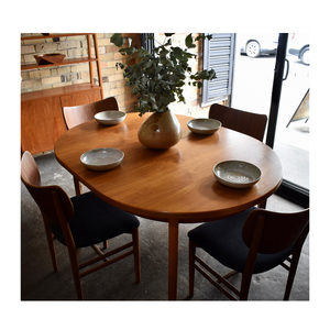 VINTAGE SWEDISH TEAK OVAL DINING TABLE