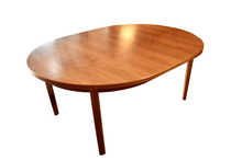 Load image into Gallery viewer, VINTAGE SWEDISH TEAK OVAL DINING TABLE
